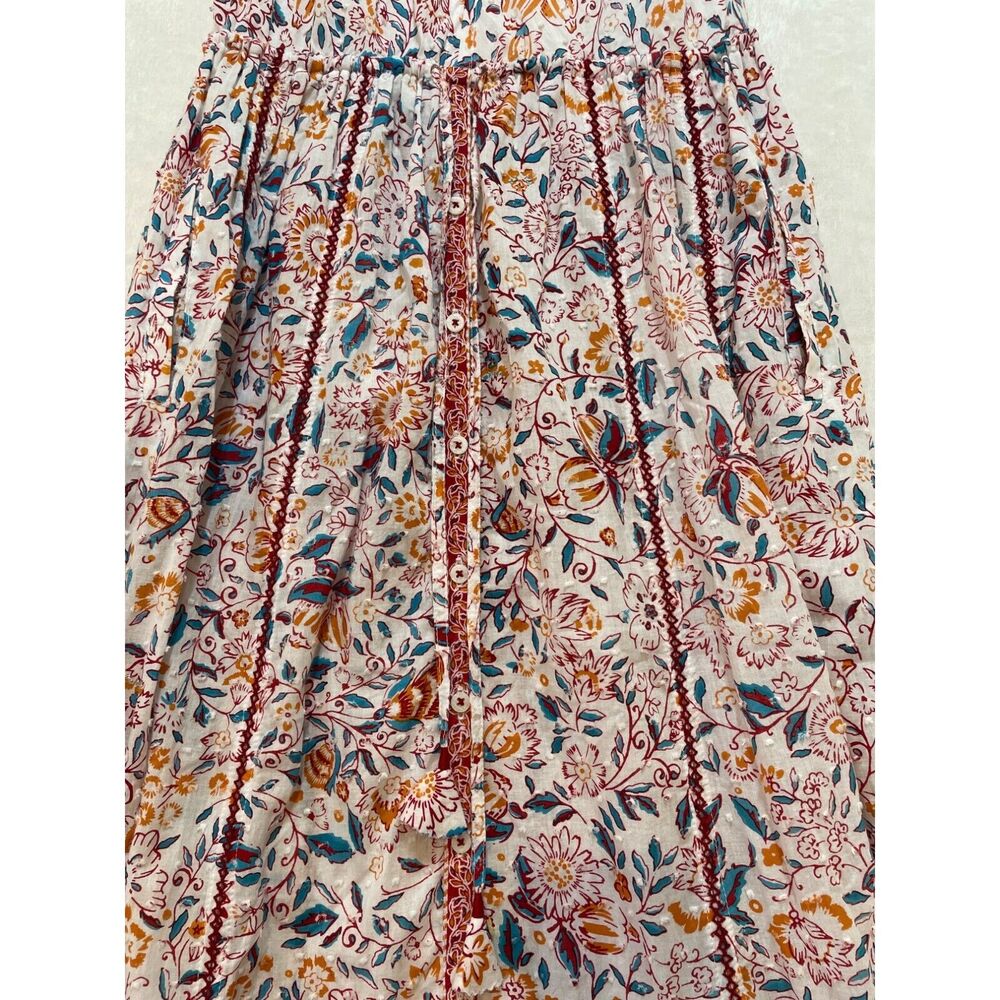 Poupette St Barth Carine Maxi Dress S Floral Halter Tiered Pockets Cottagecore - Picture 14 of 16